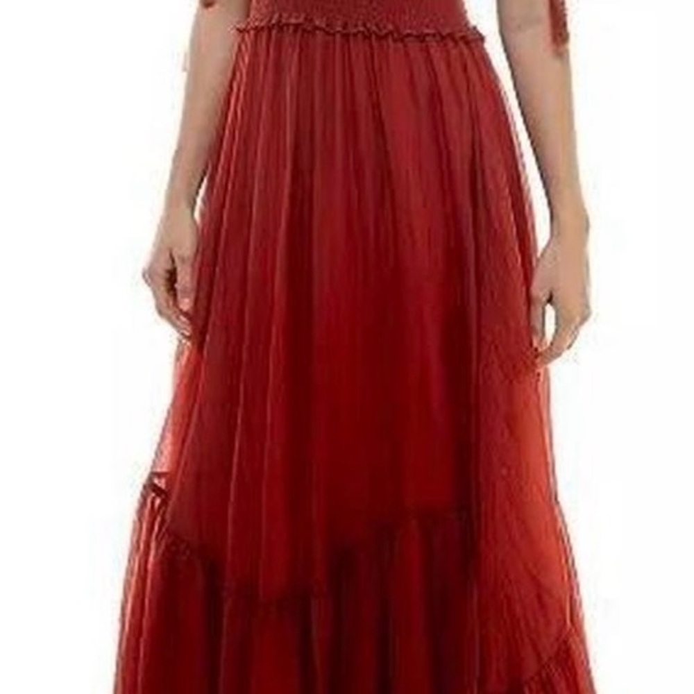 NWT Women's Taylor Smocked Empire Waist Midi Dress SIZE Small Auburn color - Picture 14 of 15